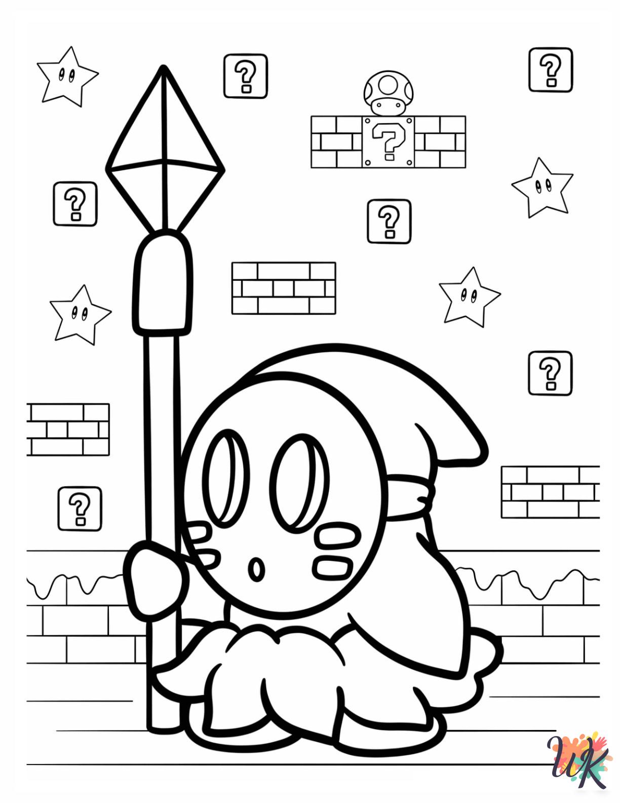 Shy Guy coloring pages for adults easy