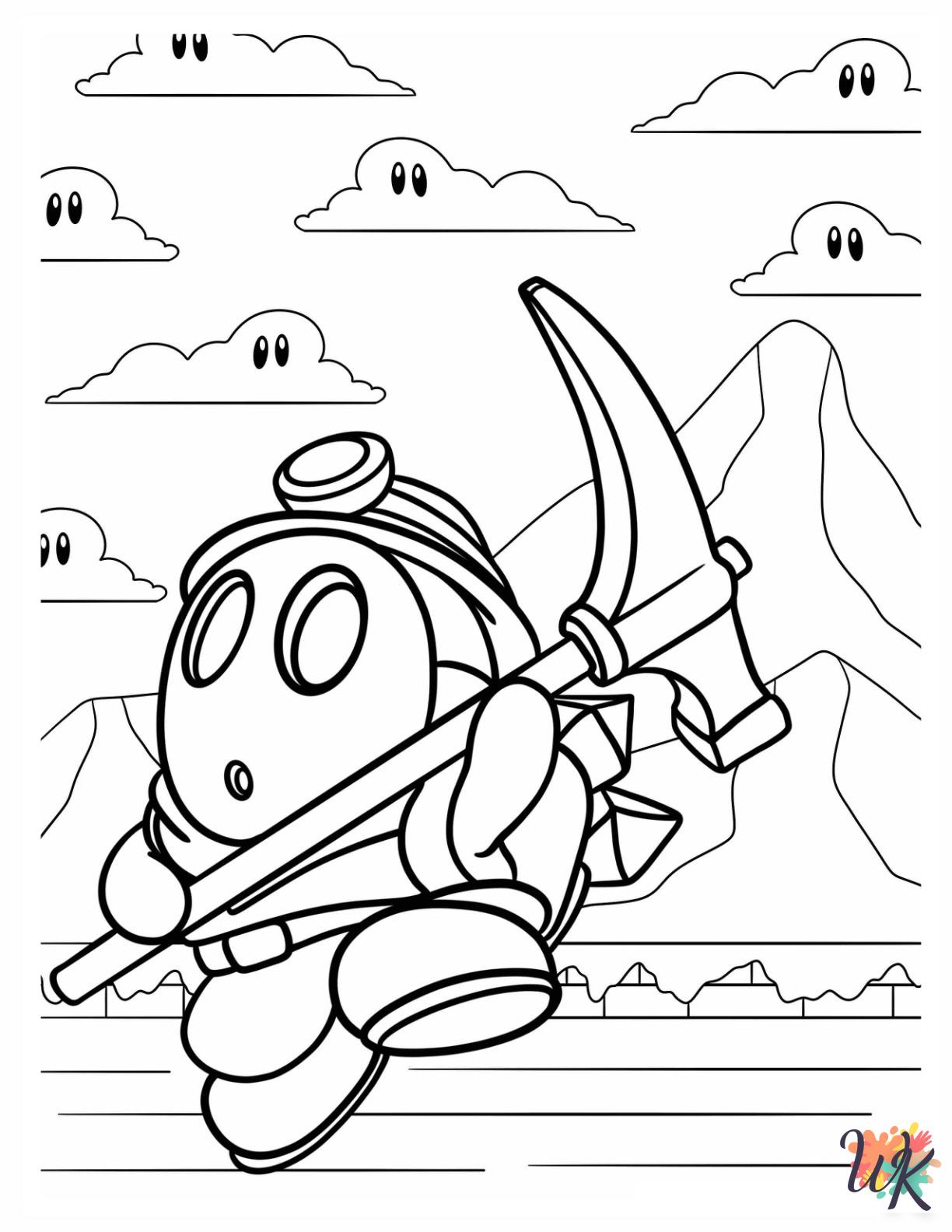 Shy Guy coloring pages free printable