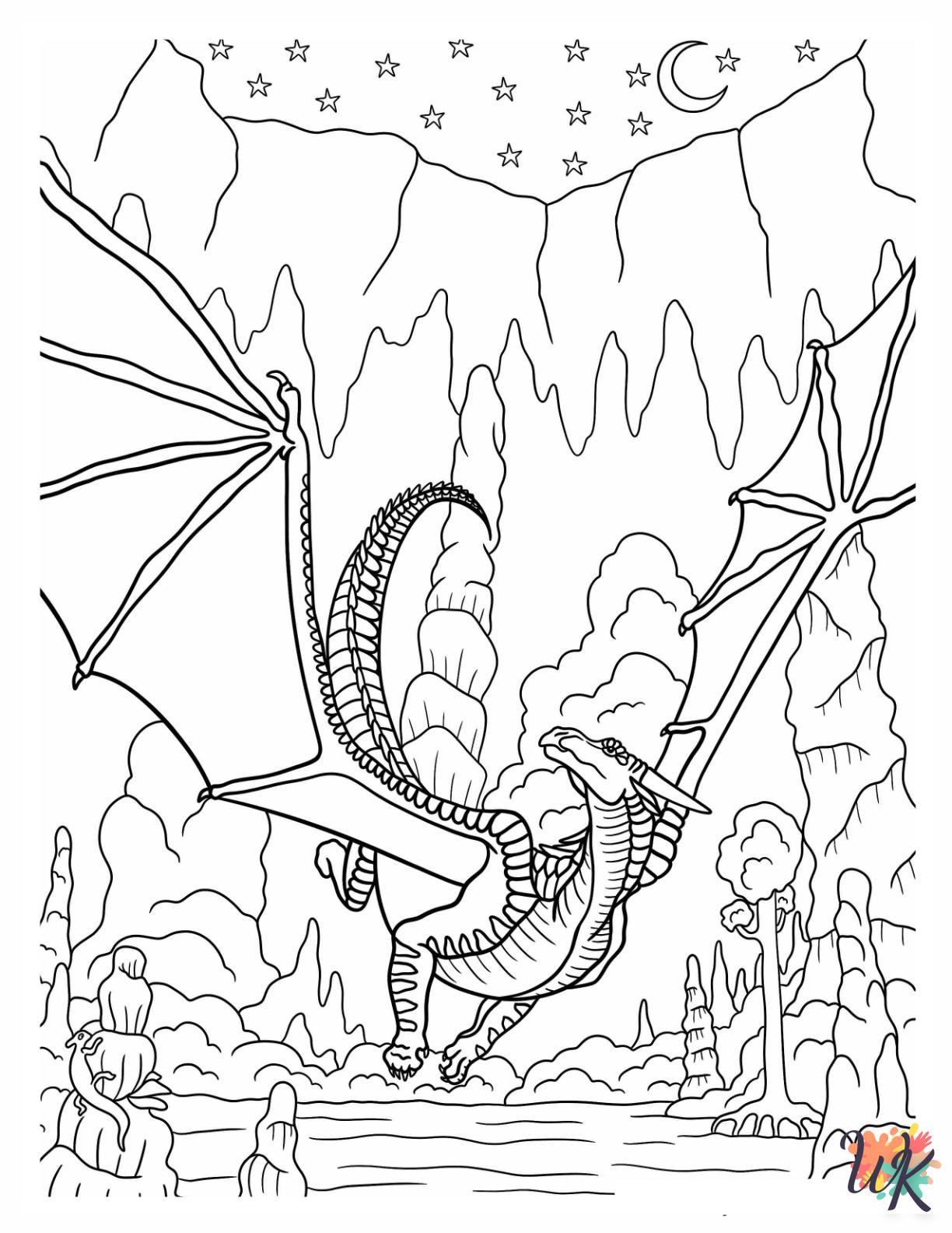 Wings Of Fire coloring pages for adults easy 1