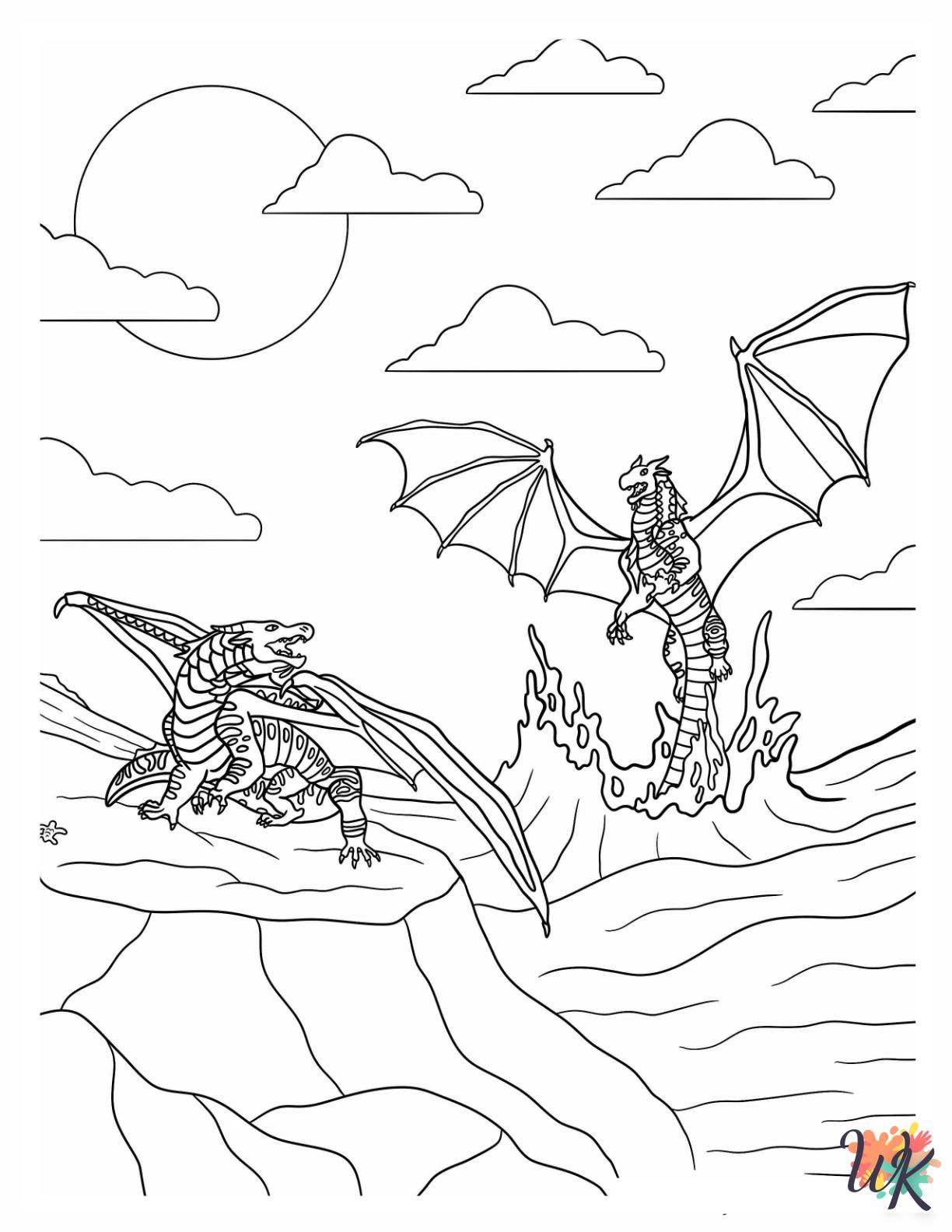 Wings Of Fire coloring pages for adults easy 2