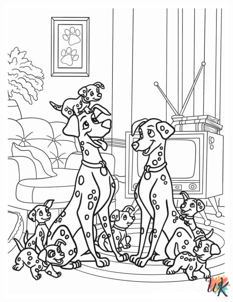 free printable 101 Dalmatians coloring pages for adults