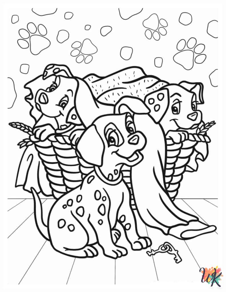free adult 101 Dalmatians coloring pages