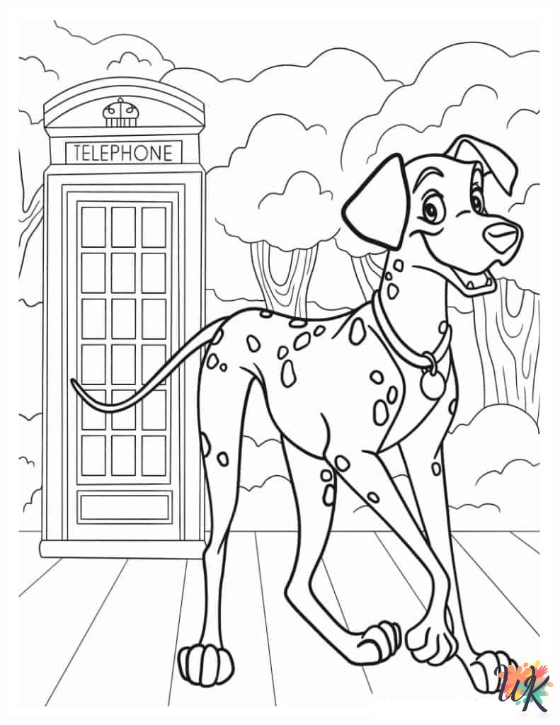 easy 101 Dalmatians coloring pages