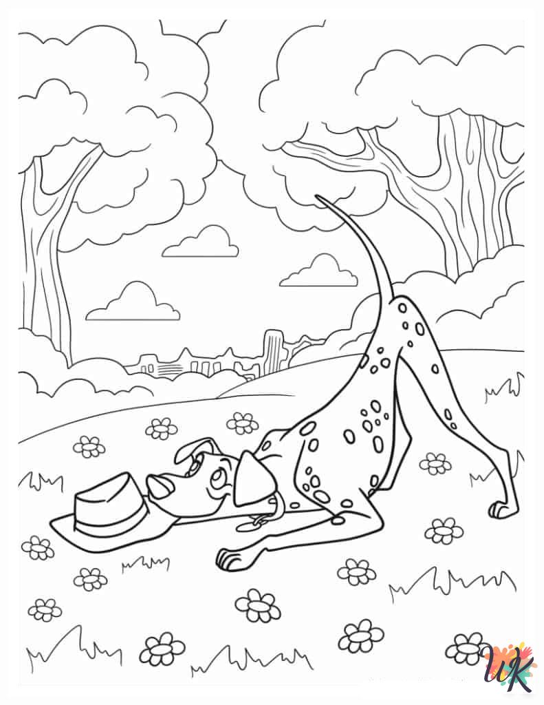 easy cute 101 Dalmatians coloring pages