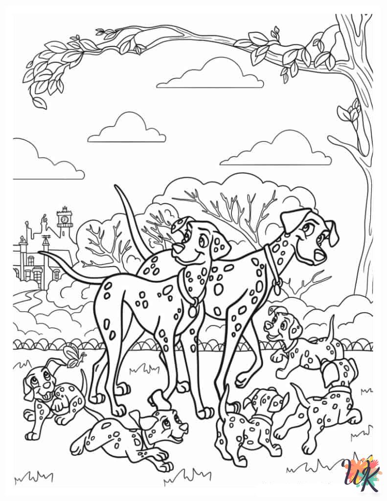 merry 101 Dalmatians coloring pages