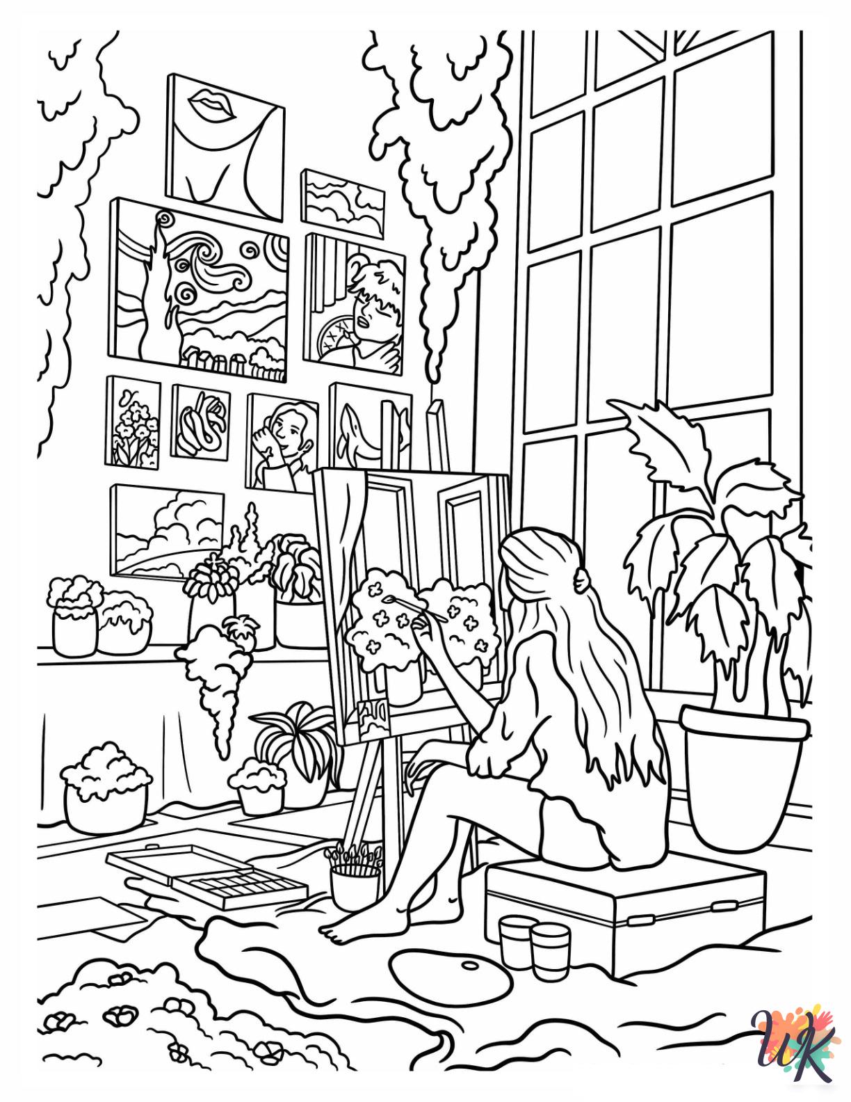 Aesthetic adult coloring pages 1