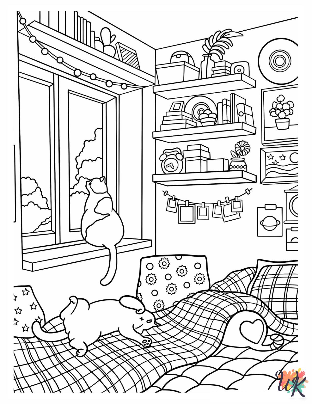 printable Aesthetic coloring pages for adults