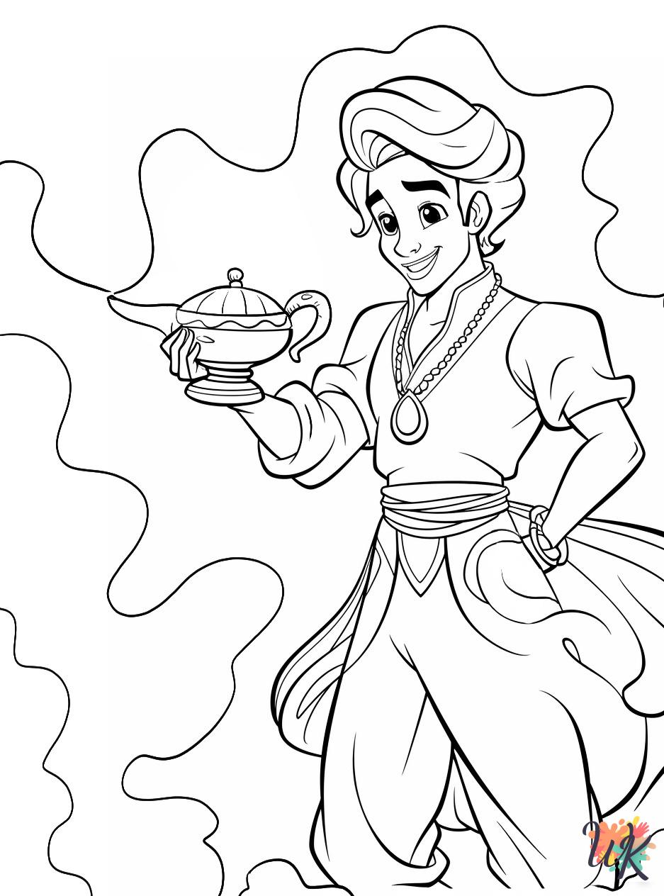 Aladdin coloring pages for adults
