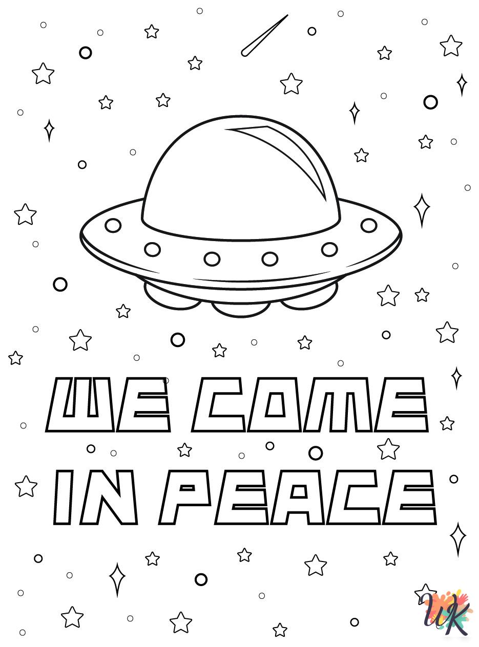 Alien coloring pages easy