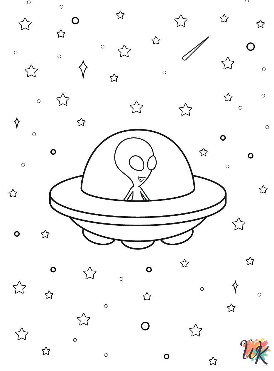 Alien cards coloring pages