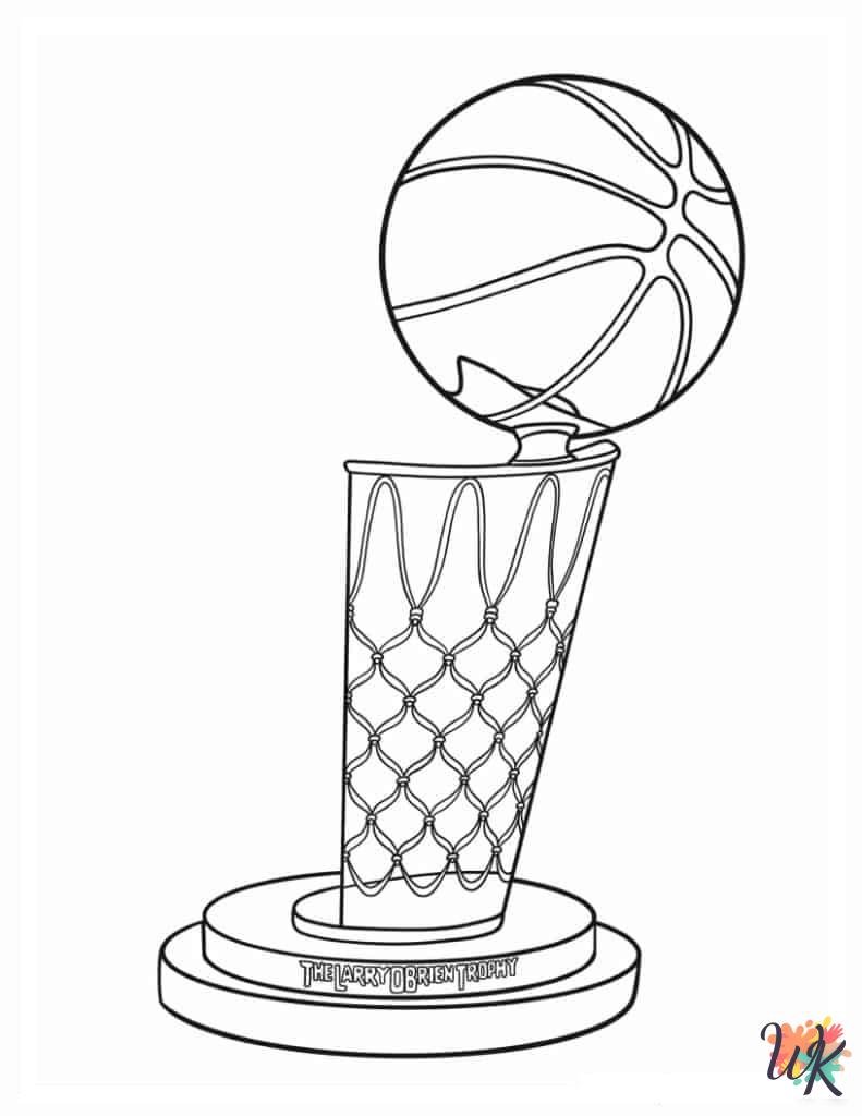 detailed Basketball coloring pages for adults