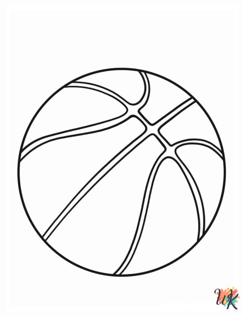 free printable Basketball coloring pages for adults 1