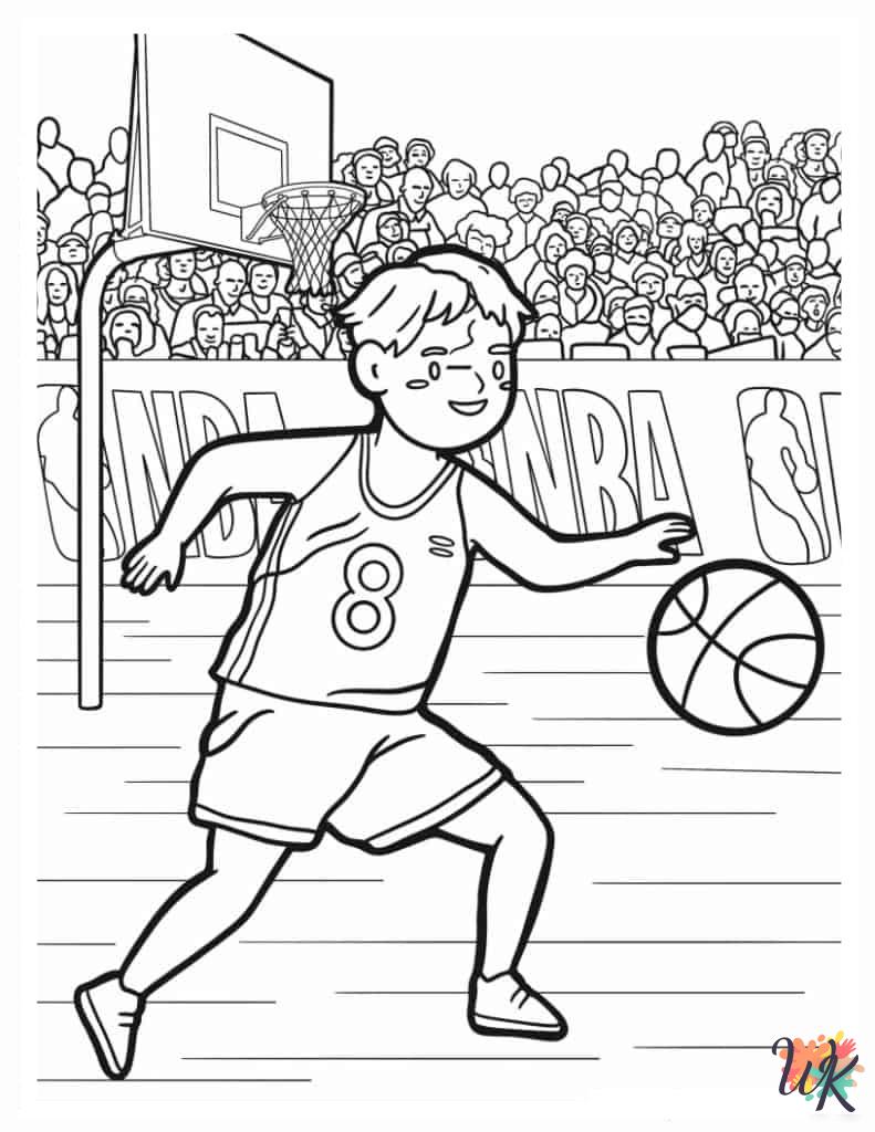 free printable Basketball coloring pages 1