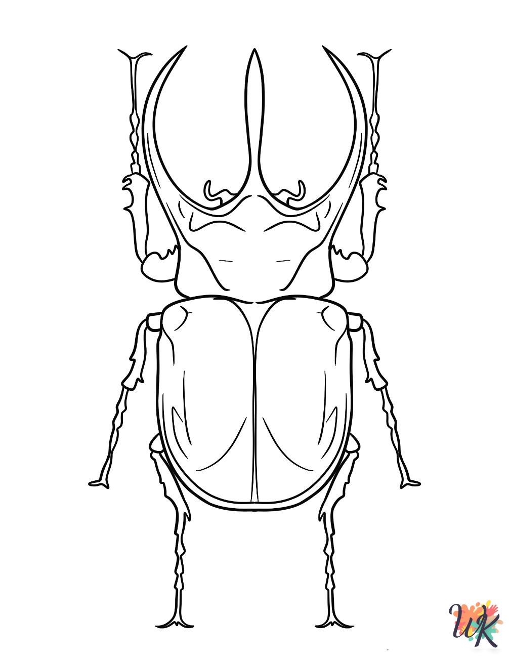 easy Beetle coloring pages