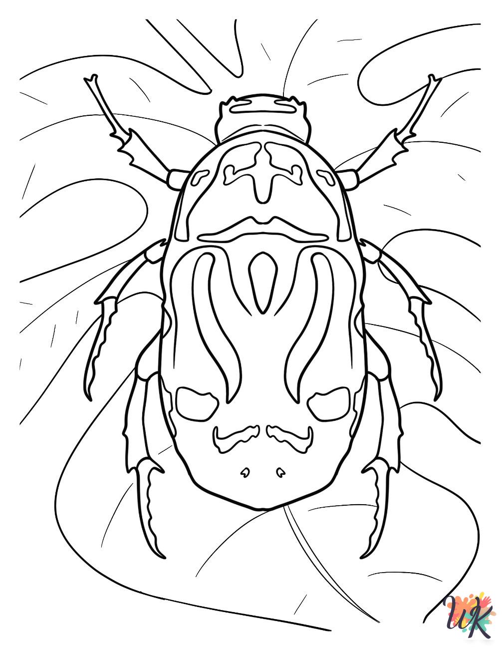 Beetle coloring pages free printable