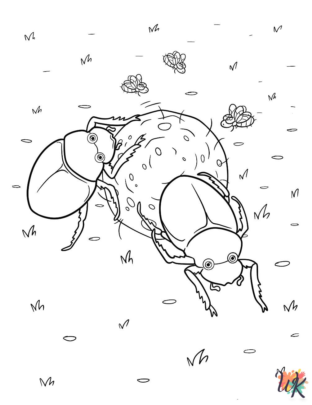 easy Beetle coloring pages 1