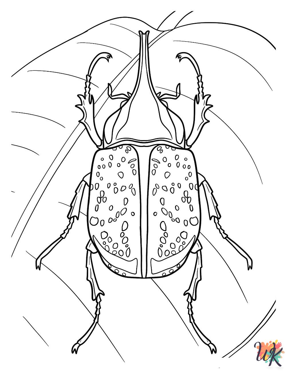 detailed Beetle coloring pages