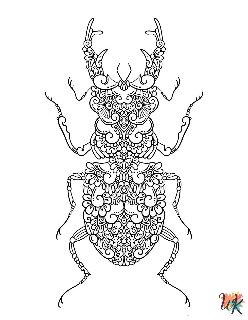 free adult Beetle coloring pages