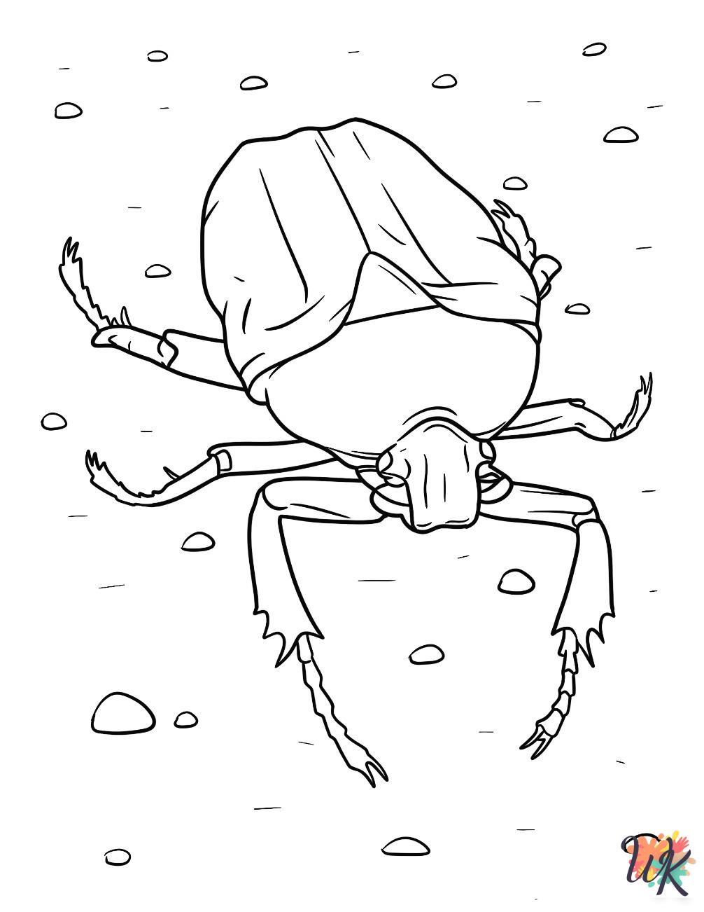 free full size printable Beetle coloring pages for adults pdf