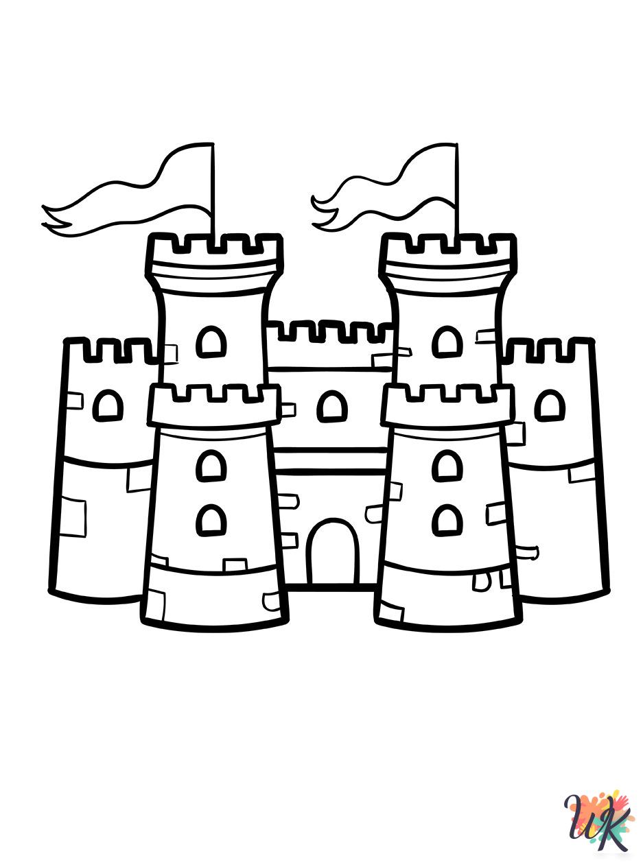 free printable Castle coloring pages for adults 1