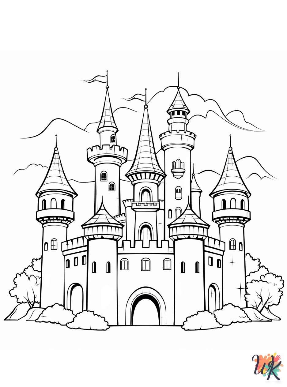 free full size printable Castle coloring pages for adults pdf