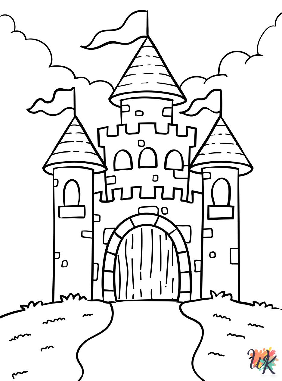 Castle themed coloring pages