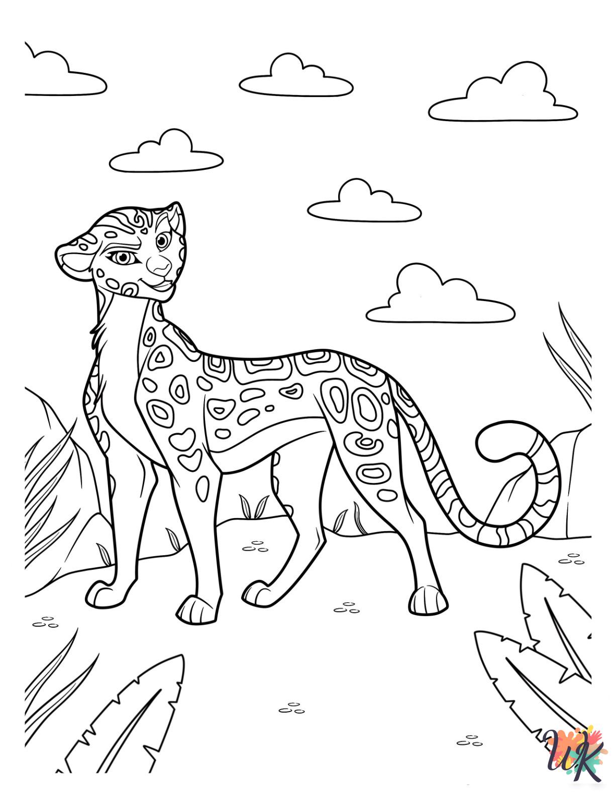 Cheetah coloring pages free 1