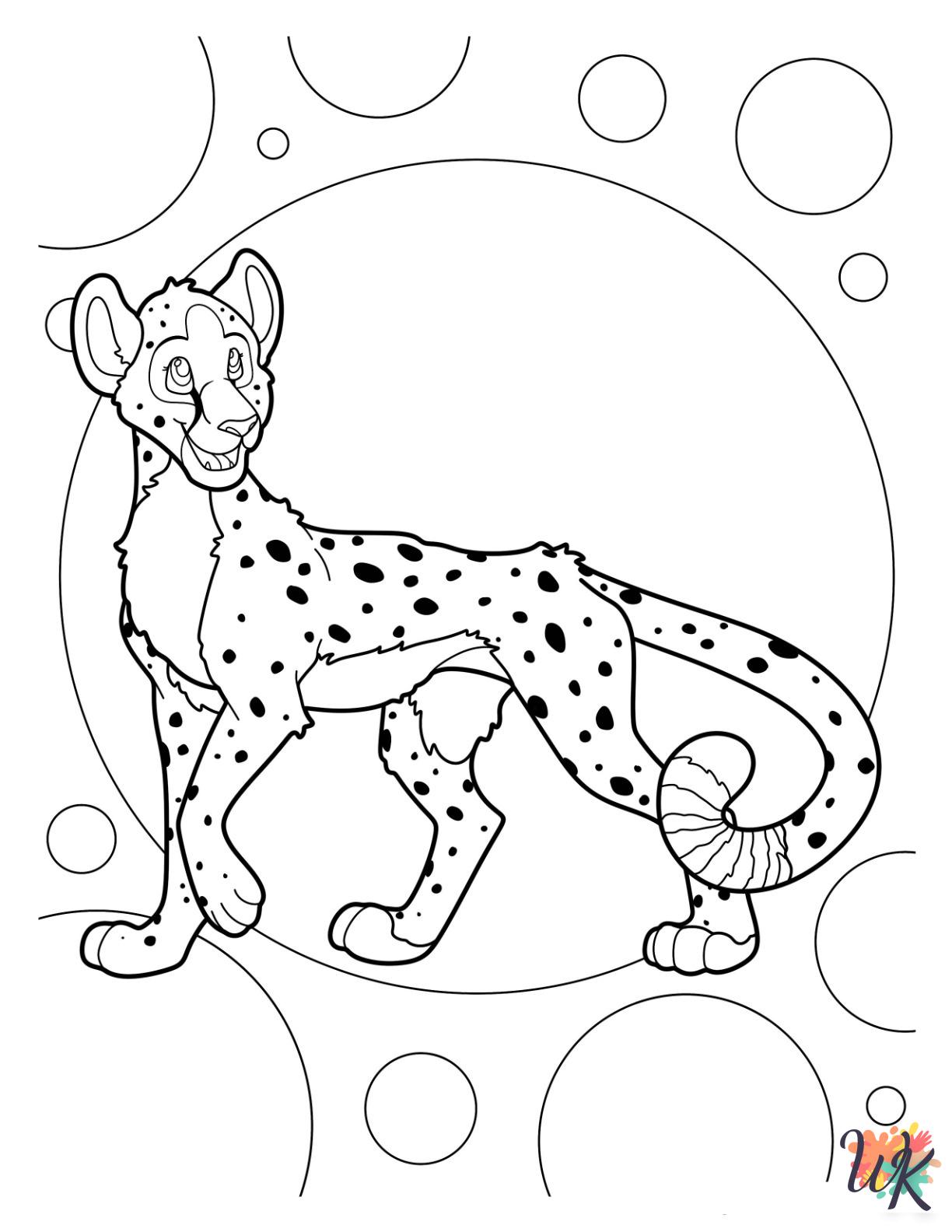 easy cute Cheetah coloring pages