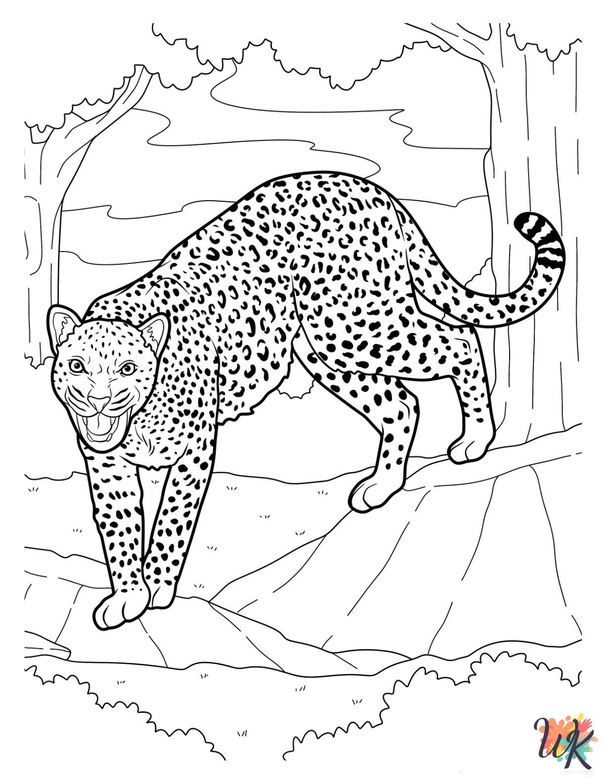 Cheetah coloring pages for adults 1