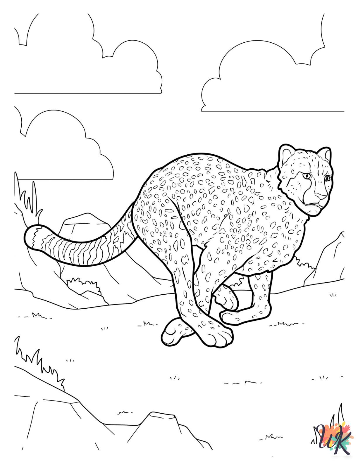 Cheetah coloring pages for kids