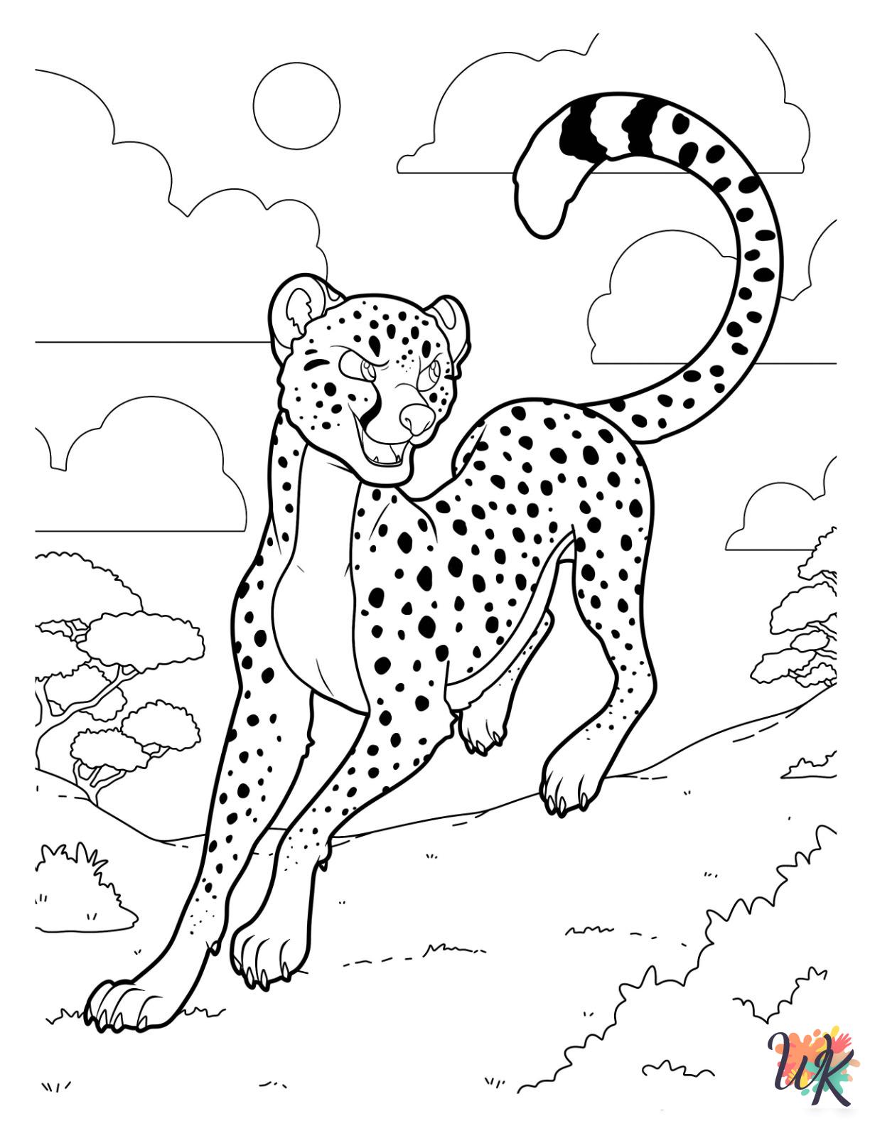 Cheetah coloring pages for adults