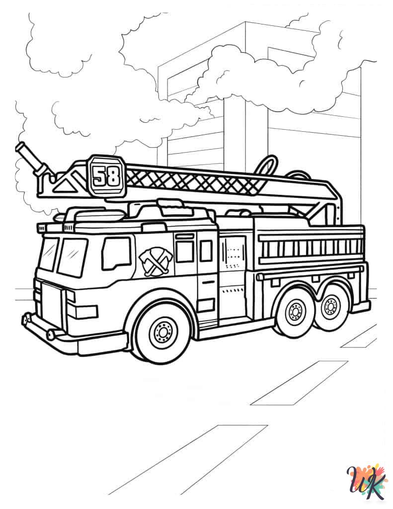 Fire Truck Coloring Pages 11