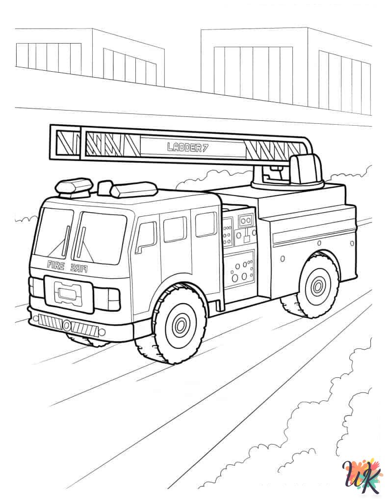 Fire Truck Coloring Pages 12