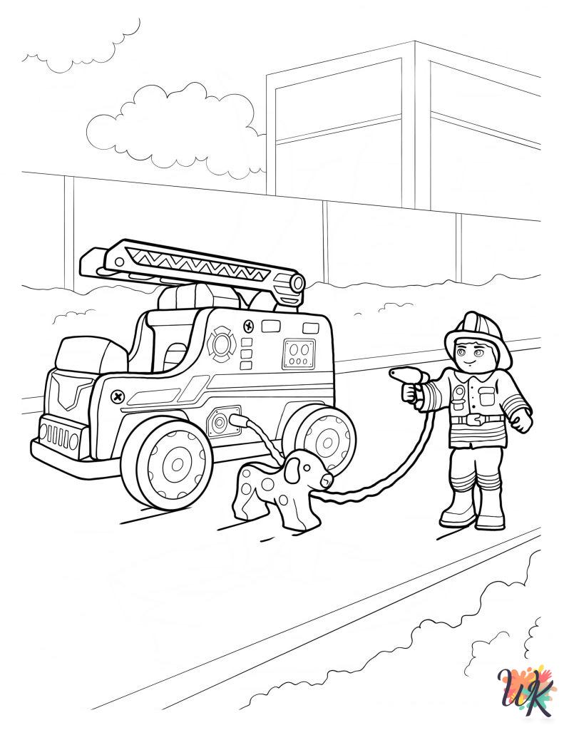 free Fire Truck coloring pages pdf