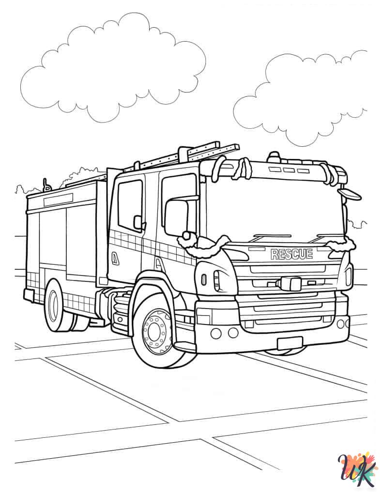 Fire Truck Coloring Pages 21