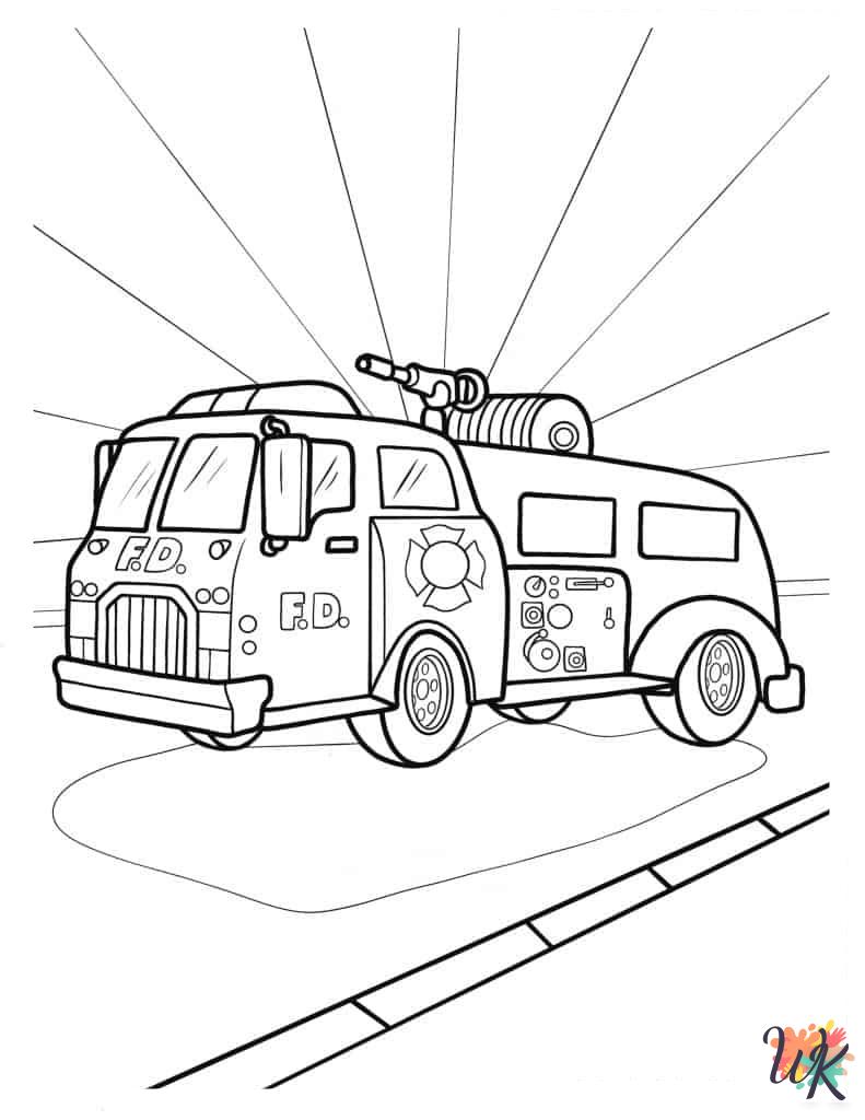 grinch Fire Truck coloring pages