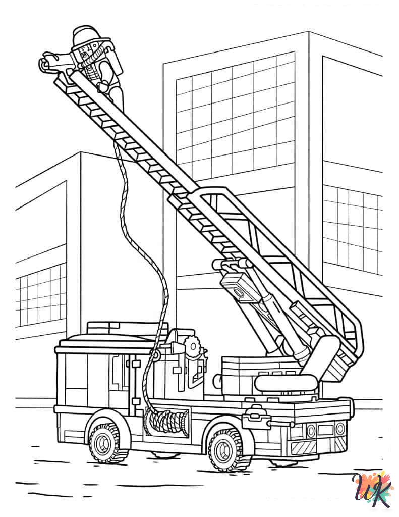 Fire Truck adult coloring pages