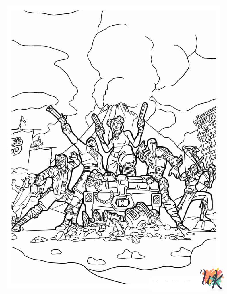 Fortnite coloring pages for adults easy