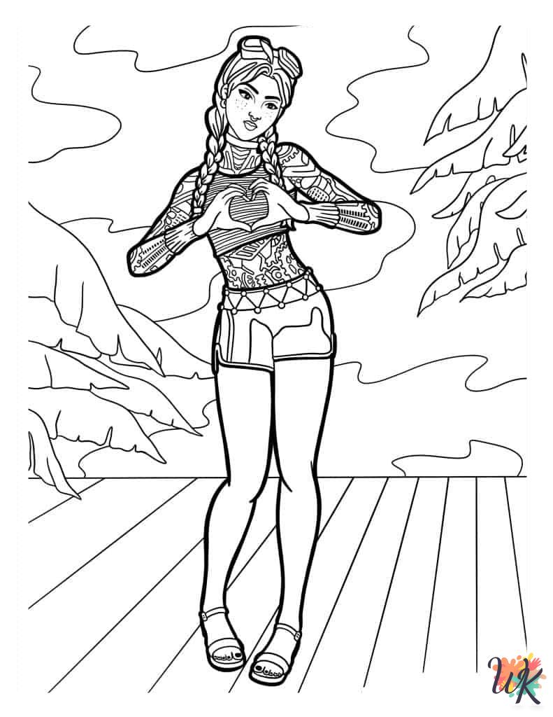 Fortnite coloring pages easy