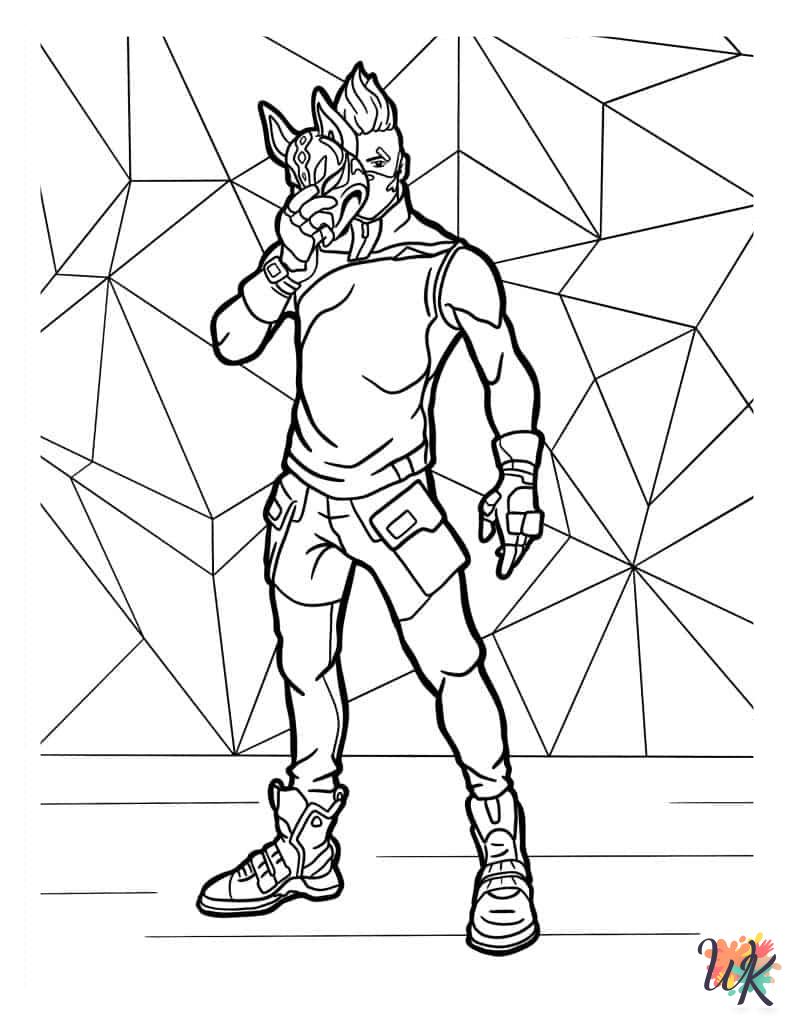 Fortnite themed coloring pages