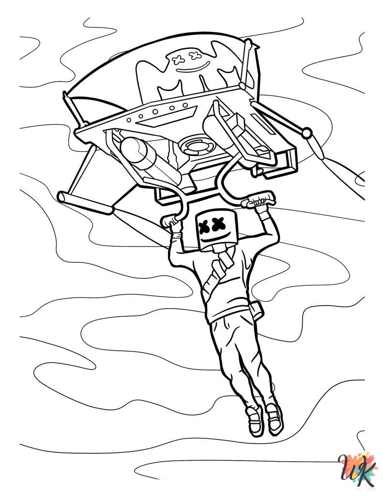 easy Fortnite coloring pages