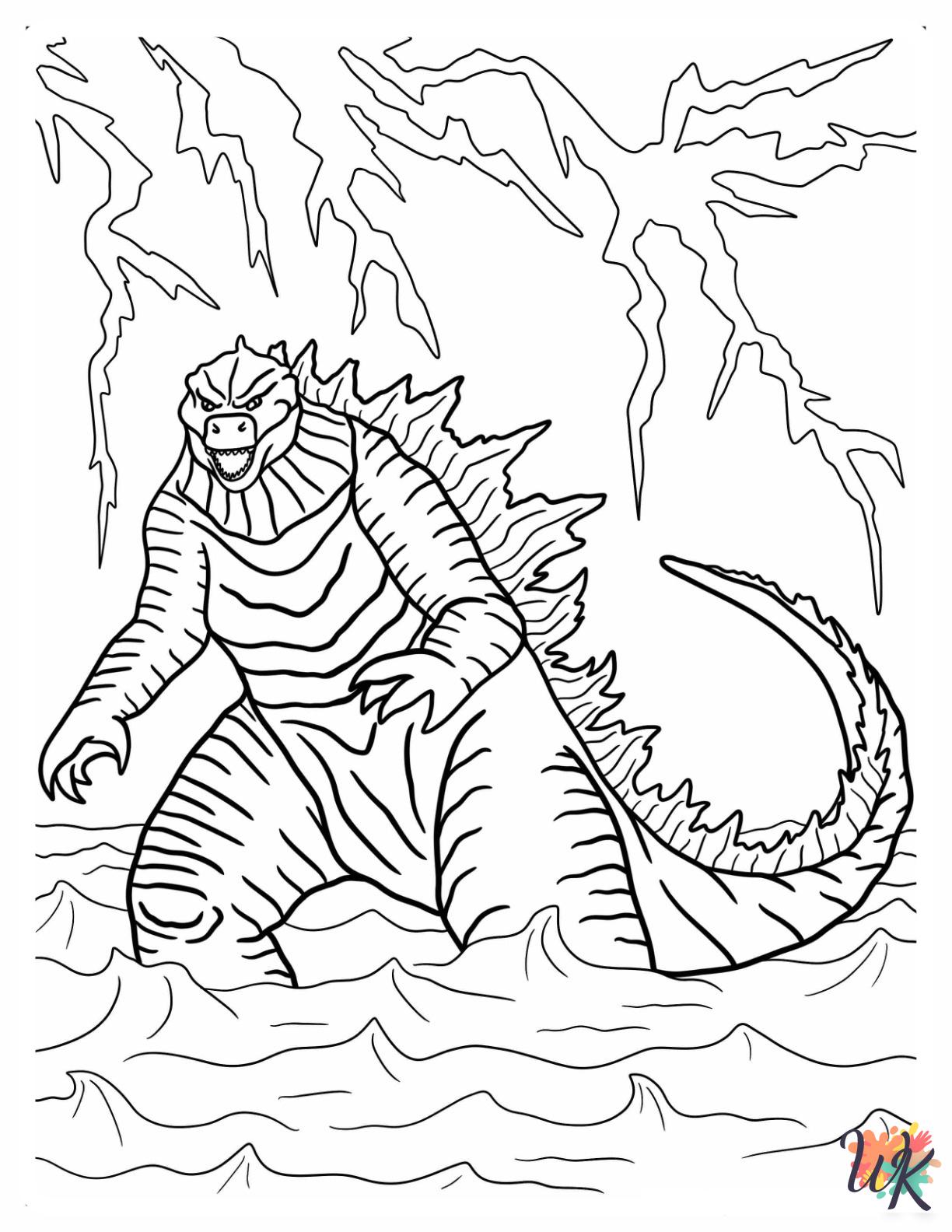 merry Godzilla coloring pages