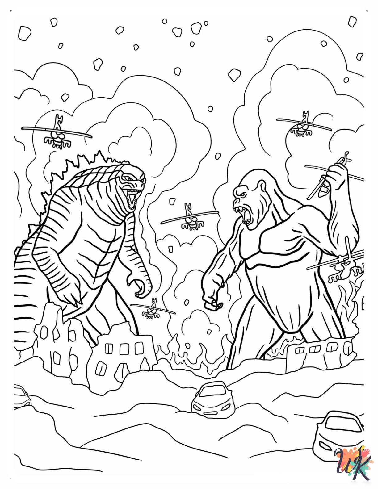 detailed Godzilla coloring pages for adults 1