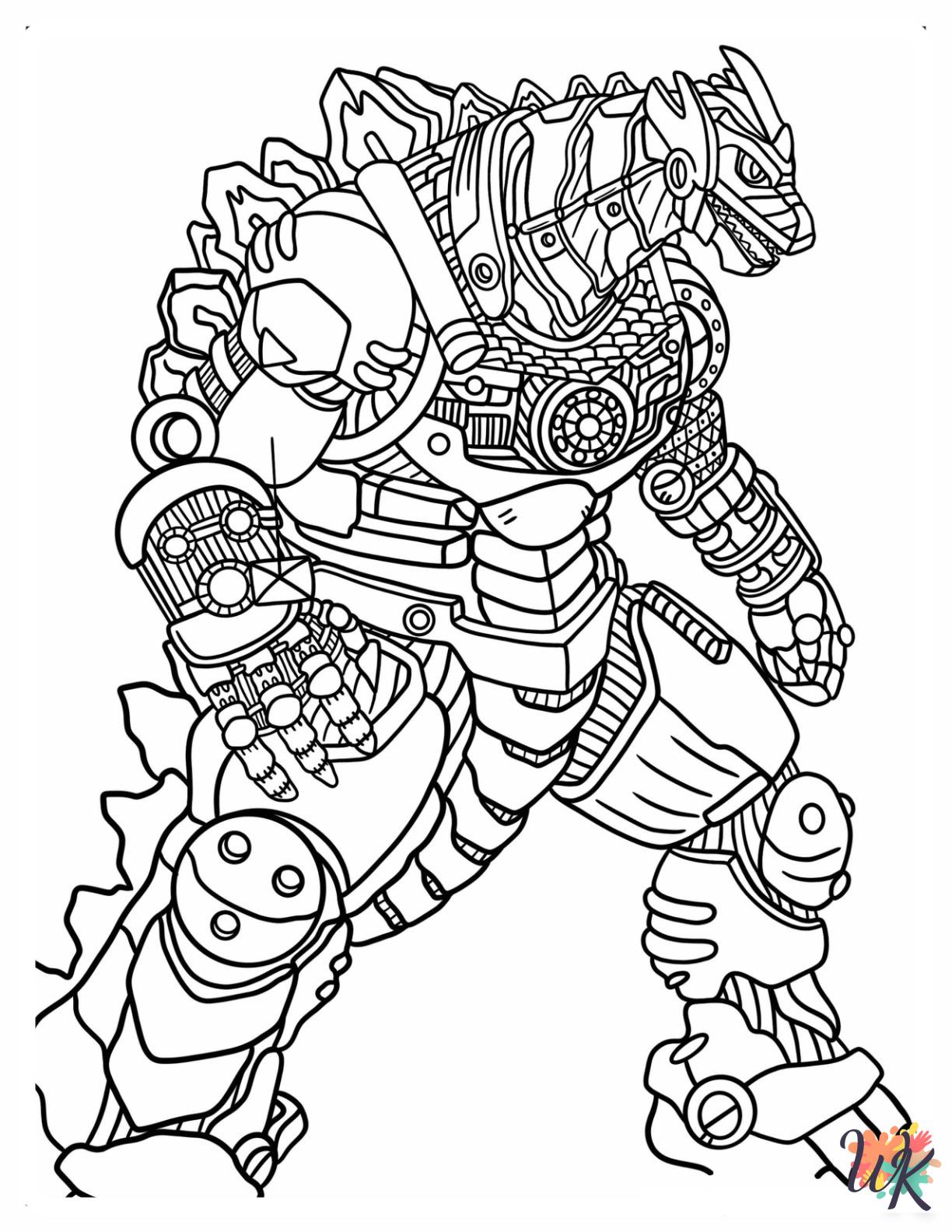 Godzilla cards coloring pages