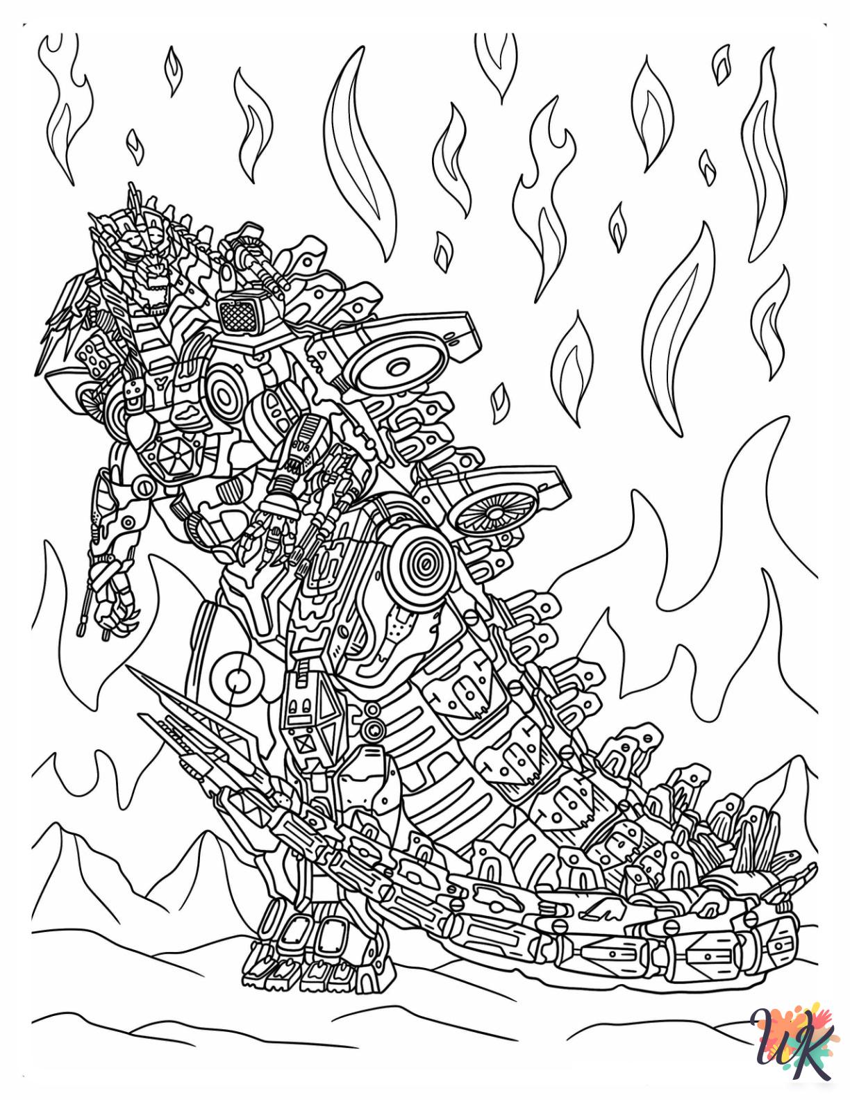 kawaii cute Godzilla coloring pages