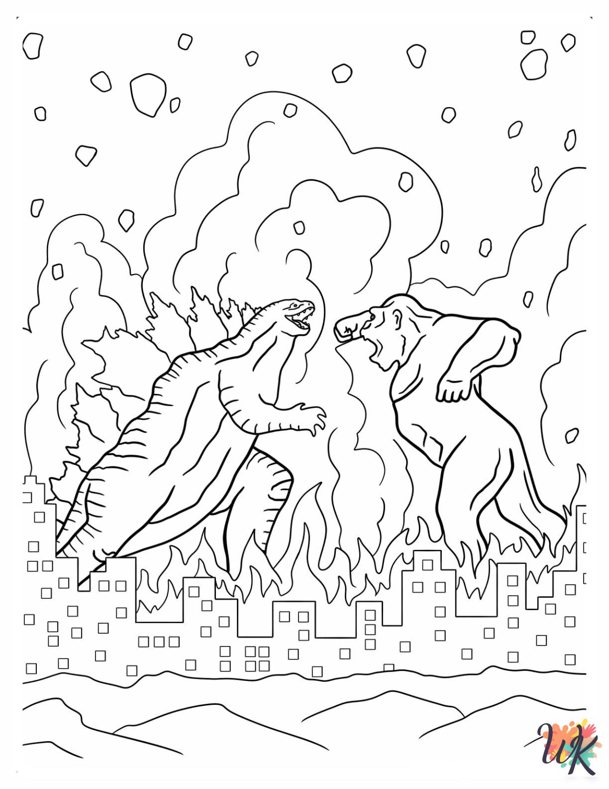 free Godzilla printable coloring pages