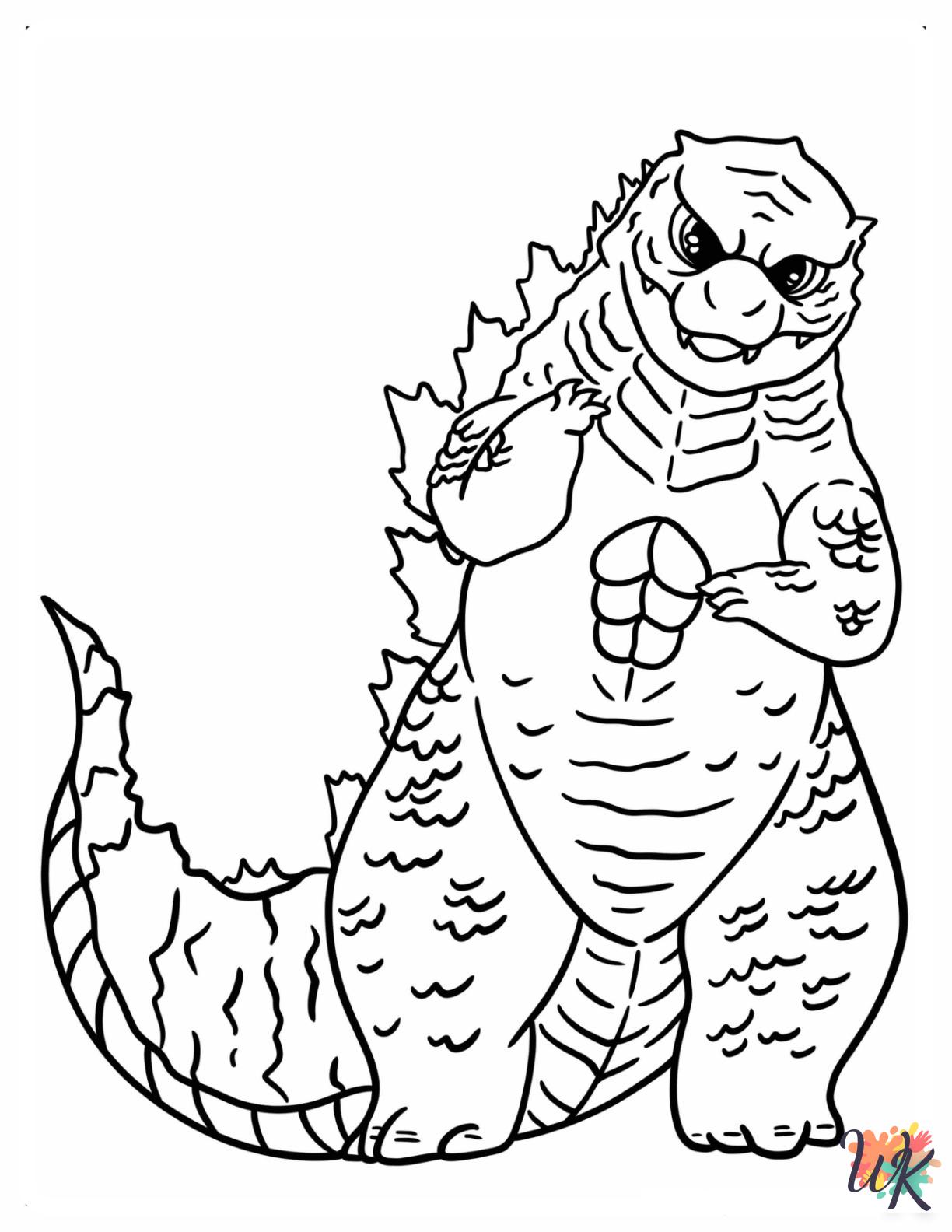 Godzilla coloring pages for adults easy