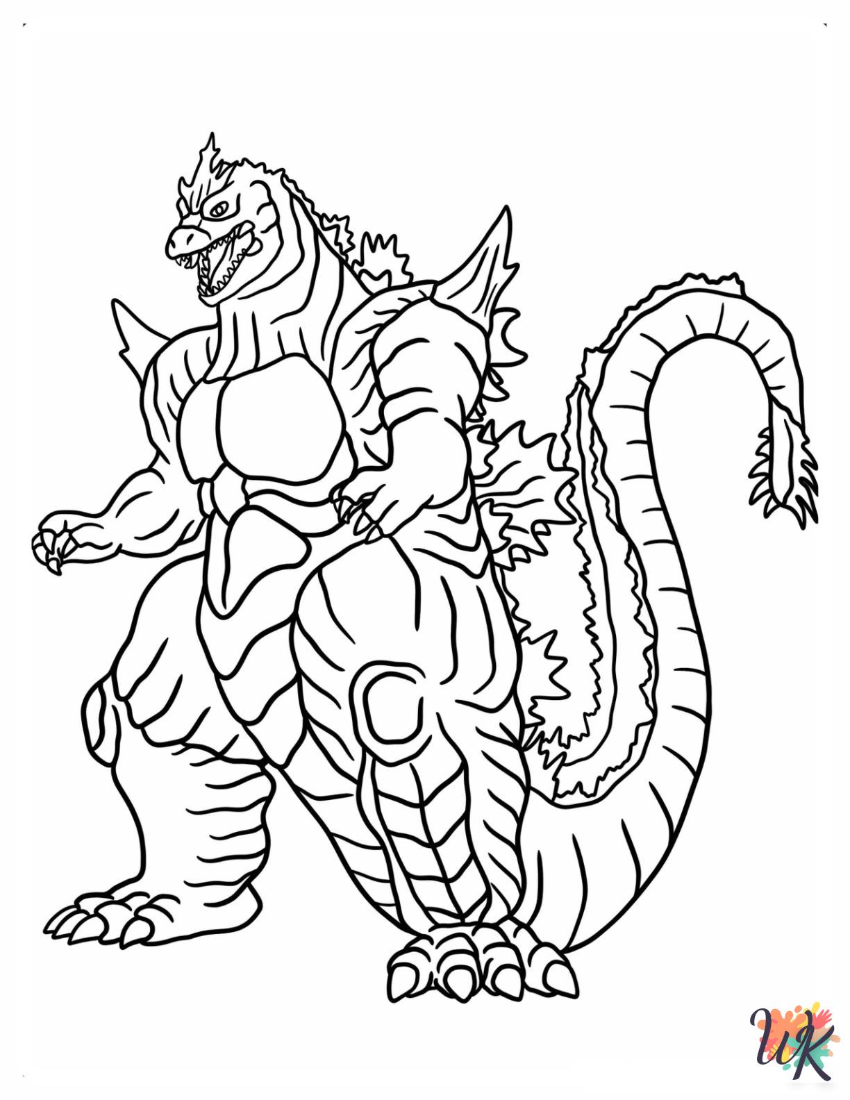 coloring Godzilla pages