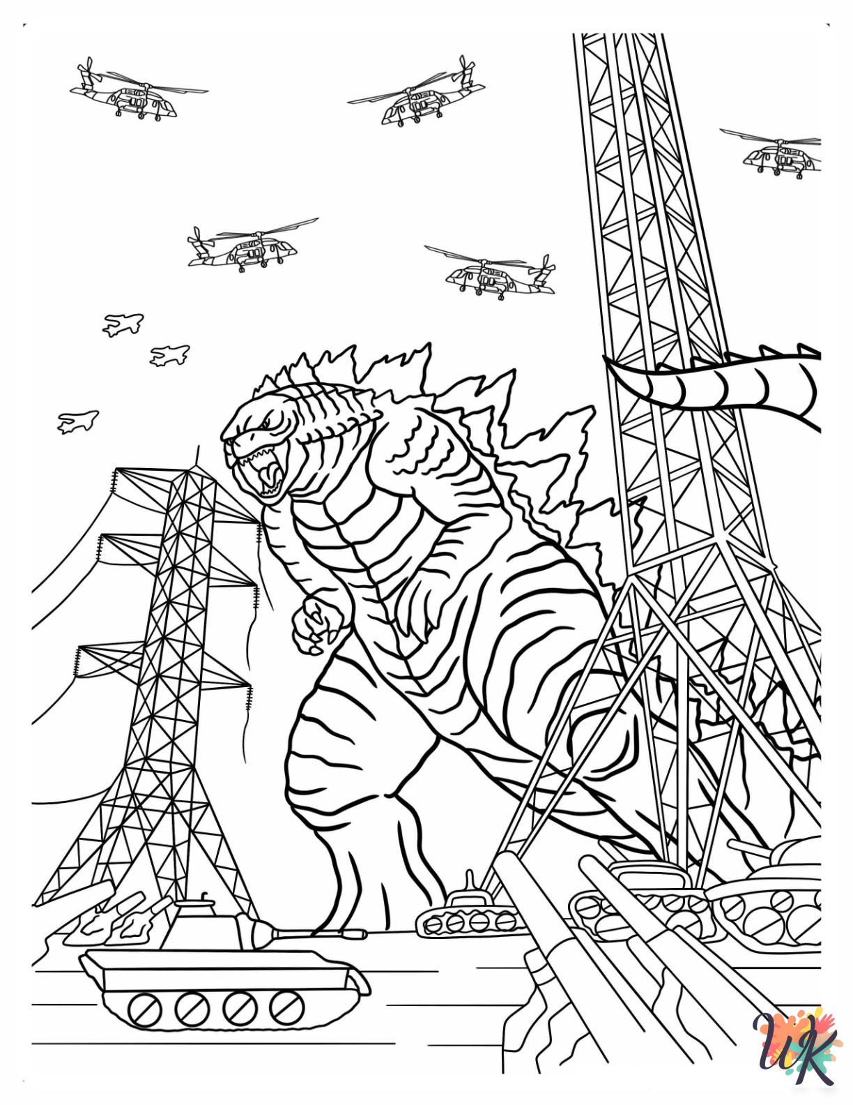 Godzilla themed coloring pages