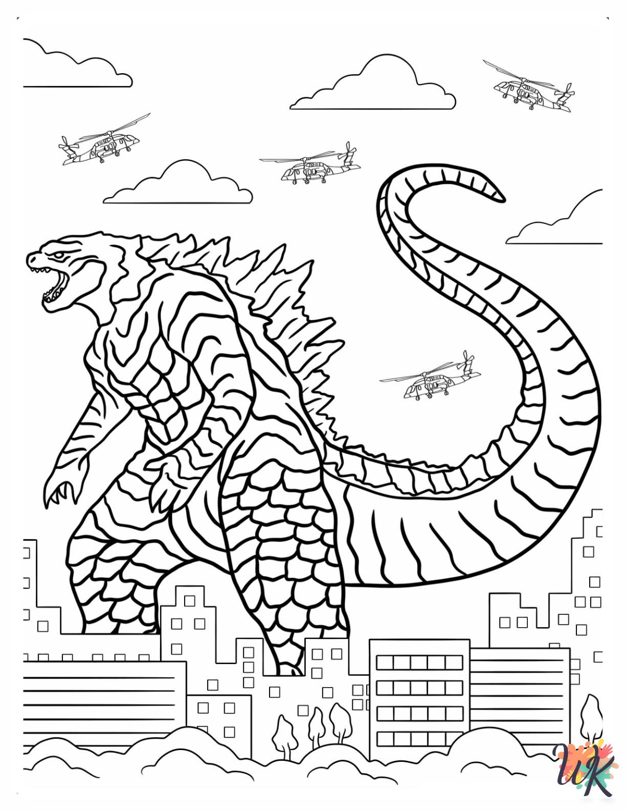 hard Godzilla coloring pages